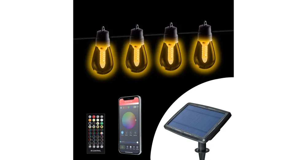Expressz kézbesítés Smart szolár fényfüzér - 25 db fehér LED - állítható színhőmérséklet - 13,6 m - bluetooth