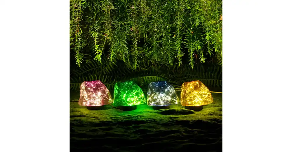 Expressz kézbesítés Leszúrható szolár lámpa - kavics forma - színes - 140 x 120 x 120 mm - melegfehér LED