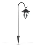 Vedd meg online LED-es szolár lámpa - kandeláber - 80 cm - fekete - hidegfehér