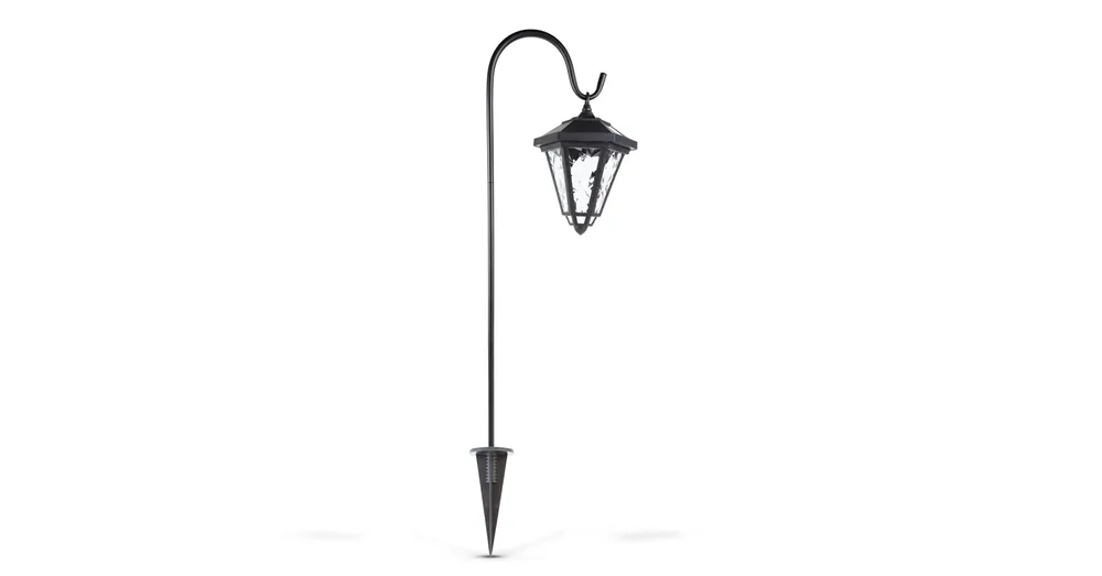 Vedd meg online LED-es szolár lámpa - kandeláber - 80 cm - fekete - hidegfehér