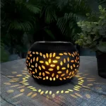 Legjobb ár Szolár dekor lámpa - lángeffekttel - 12 sárga LED - 15 x 15 x 11 cm
