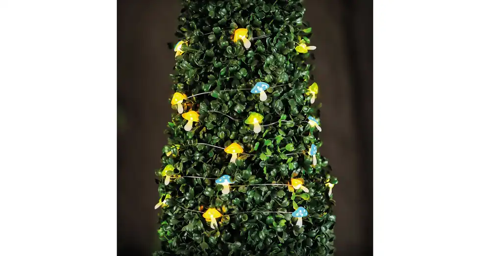Szolár LED fényfüzér - gomba - 2,4 m - 25 LED - melegfehér Biztonságos fizetés