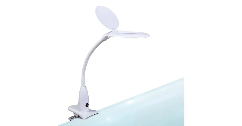 Asztali LED lámpa - nagyítóval - csipeszes - fehér Outlet