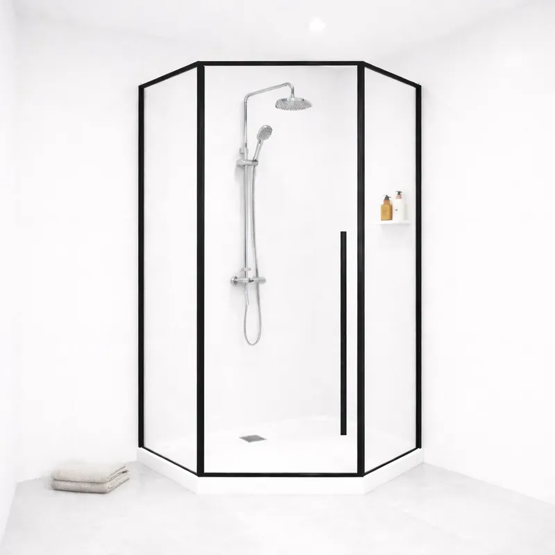 AD, LC-SD5 Gunmetal, ötszögletű komplett zuhanykabin, 90x90 cm Alacsony ár