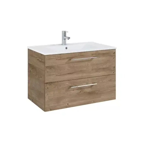 Elita Roma Plus Szett fürdőszobaszekrény, 2 fiókkal, mosdóval (80 cm), Canela oak Bestseller