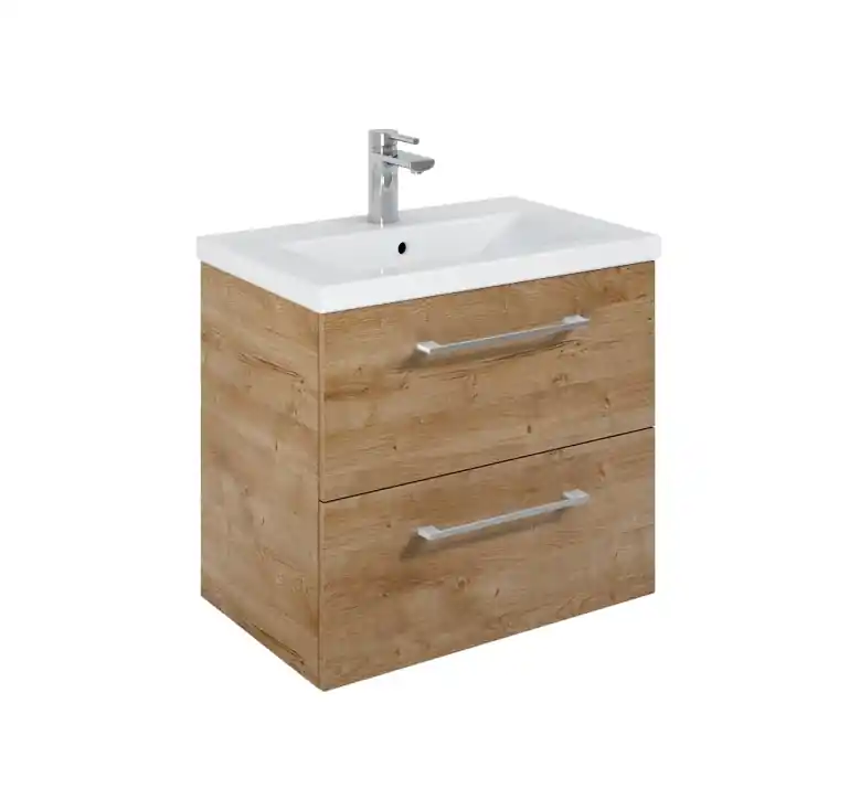 Utolsó esély Elita Roma Plus Szett kompakt fürdőszobaszekrény, 2 fiókkal, mosdóval (60 cm), Canela oak színben