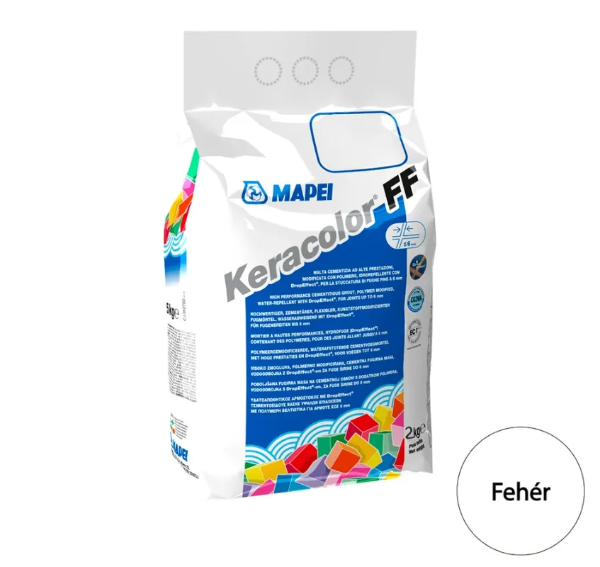 Fugázó, Mapei, Keracolor FF Flex Nr.100 Fehér, 2 kg (6 mm-ig) Szuper akció