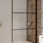 Azonnal elérhető Riho, Grid GB4120000, Zuhanyfal, natúr üveg, fekete kerettel, 120 cm