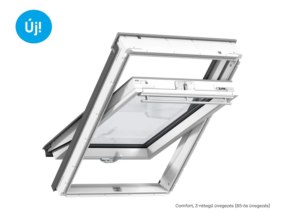 Akciós ár Velux, Tetőablak GLU MK06 0085B, műanyag bevonat fa maggal, alsó kilincses 78x118 cm