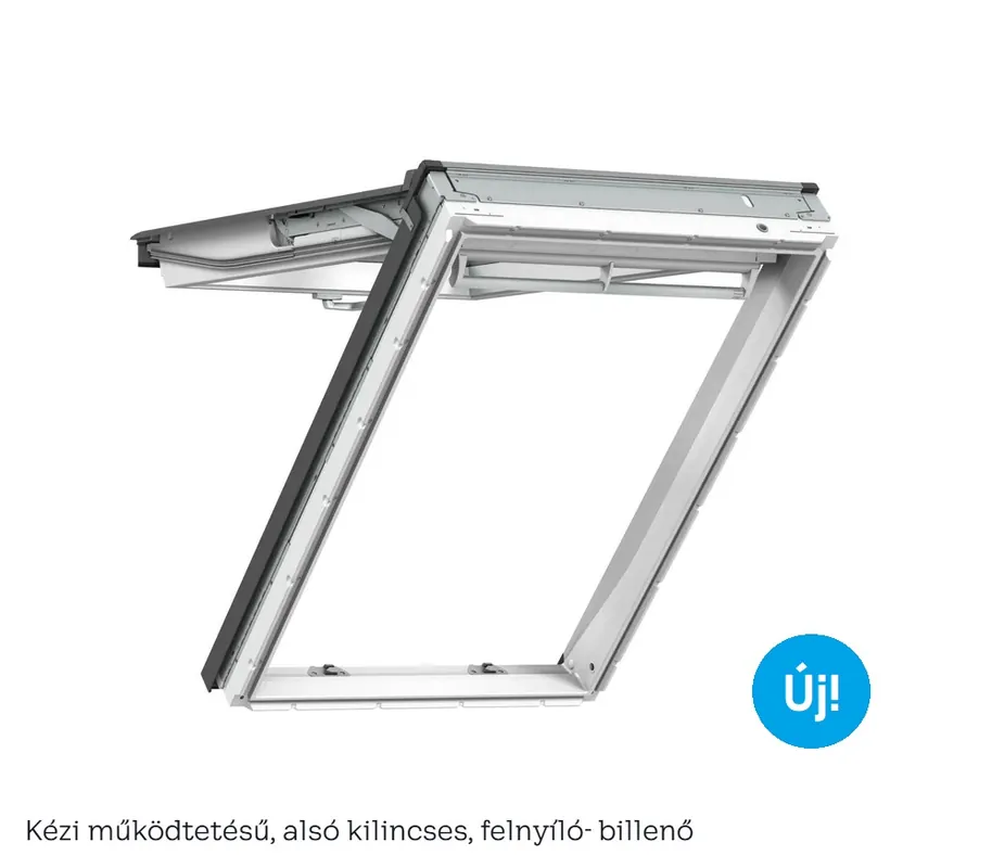 Velux, Felnyíló tetőablak, GPU MK06 0066 3-rétegű üveg, műanyag bevonat fa maggal, 78x118 cm Outlet
