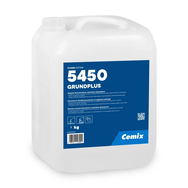 Gyors szállítás Alapozó, Cemix, GrundPlus 5450, diszperziós nedvszívás kiegyenlítő és tapadásfokozó, 5 kg