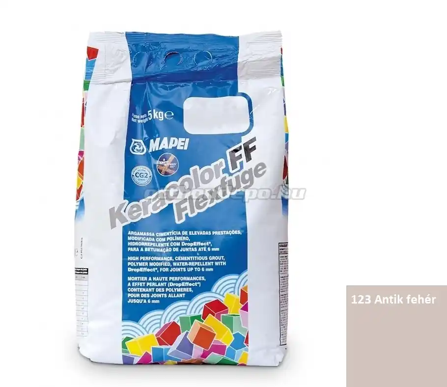 Biztonságos fizetés Fugázó, Mapei, Keracolor FF Flex Nr.123 Antik fehér, 5 kg