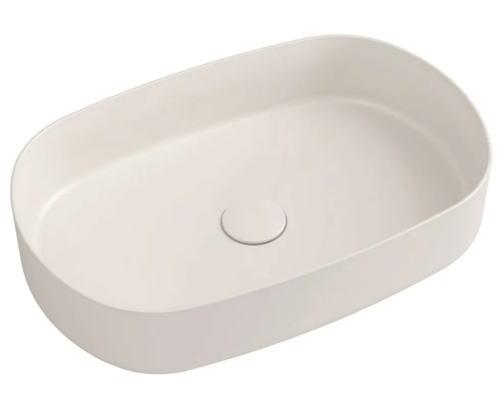 Olcsó Msodó, Sapho, Infinity Oval 10NF65055-2K, pultra ültethető, csaplyuk nélkül, matt elefántcsont, 55 cm