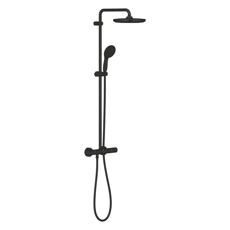 Grohe Tempesta System 250 Termosztátos zuhanyrendszer, fali, matt fekete, 266702431 Expressz kézbesítés