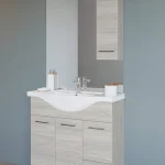 Csak ma S-Due, Venere fürdőszobabútor 85 cm (3 ajtós,1 fiókos), oldalszekrényes tükör, világítás, szürke tölgy, VENERE85/RG