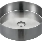Alacsony ár Mosdó, Sapho, AURUM AU401, klikk-klakk lefolyóval, szálcsiszolt INOX, 38 cm