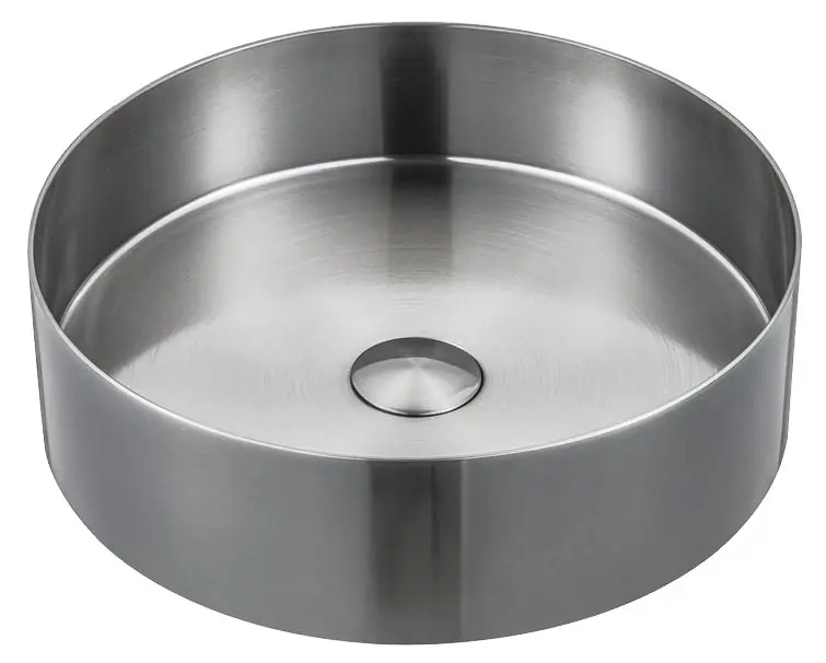 Alacsony ár Mosdó, Sapho, AURUM AU401, klikk-klakk lefolyóval, szálcsiszolt INOX, 38 cm