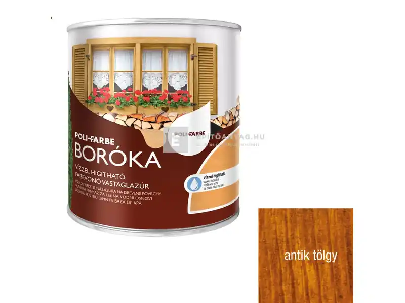 Poli-Farbe Boróka vízzel hígítható vastaglazúr antik tölgy 0,75 l Bestseller