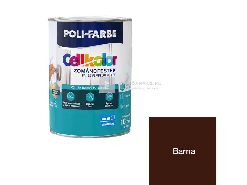 Legjobb ár Poli-Farbe Cellkolor selyemfényű zománcfesték barna 2,5 l