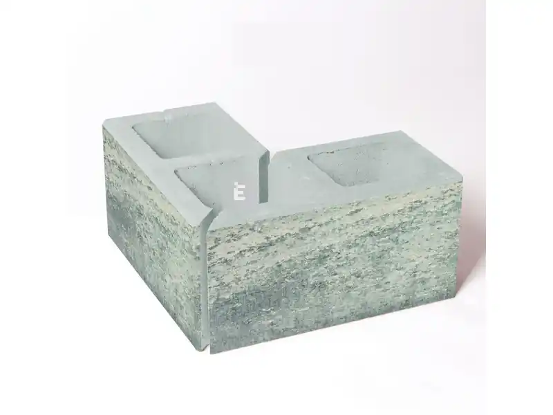 Gyors szállítás Leier Modern kerítés sarokelem natúr, satírozott füstantracit 20x40x20 cm