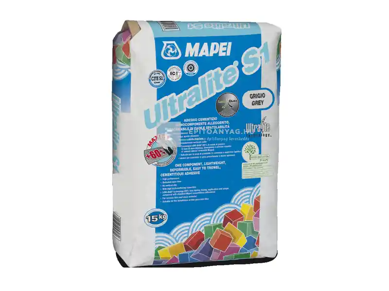 Árengedmény Mapei Ultralite kerámiaburkolat ragasztó S1 szürke 15 kg