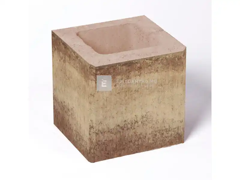 Leier Modern kerítéskő félkő natúr, satírozott beige-barna 20x20x20 cm Azonnali szállítás