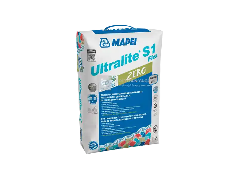 Mapei Ultralite S1 Flex Zero burkolatragasztó C2TES1 szürke 15 kg Biztonságos fizetés