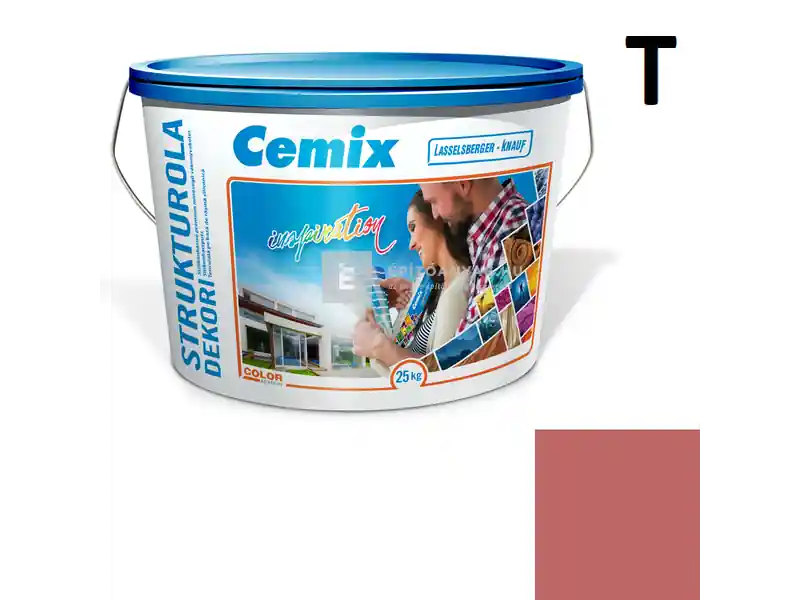 Vedd meg online Cemix 2704 StrukturOLA Dekor diszperziós vékonyvakolat, kapart 1,5 mm 6337 intense 25 kg