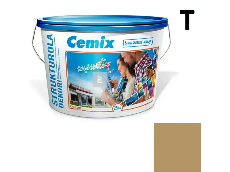 Vedd meg online Cemix 2704 StrukturOLA Dekor diszperziós vékonyvakolat, kapart 1,5 mm 6927 intense 25 kg