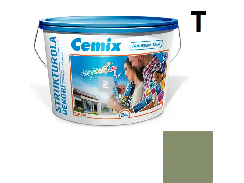 Újdonság Cemix 2704 StrukturOLA Dekor diszperziós vékonyvakolat, kapart 2 mm 6557 intense 25 kg