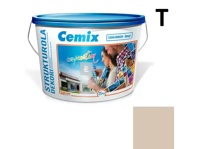 Akciós ár Cemix 2704 StrukturOLA Dekor diszperziós vékonyvakolat, dörzsölt 2 mm 4913 brown 25 kg