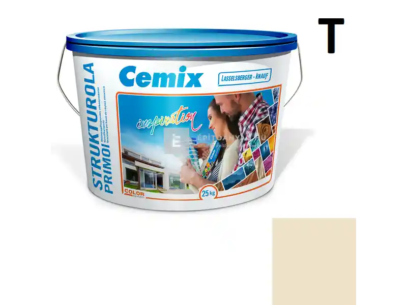 Rendeld meg most Cemix 2703 StrukturOLA Primo diszperziós vékonyvakolat, kapart 1,5 mm 4351 orange 25 kg