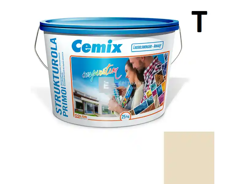 Újdonság Cemix 2703 StrukturOLA Primo diszperziós vékonyvakolat, kapart 1,5 mm 4341 orange 25 kg