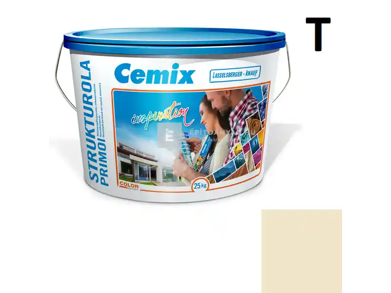 Cemix 2703 StrukturOLA Primo diszperziós vékonyvakolat, kapart 1,5 mm 4361 orange 25 kg Rendeld meg most