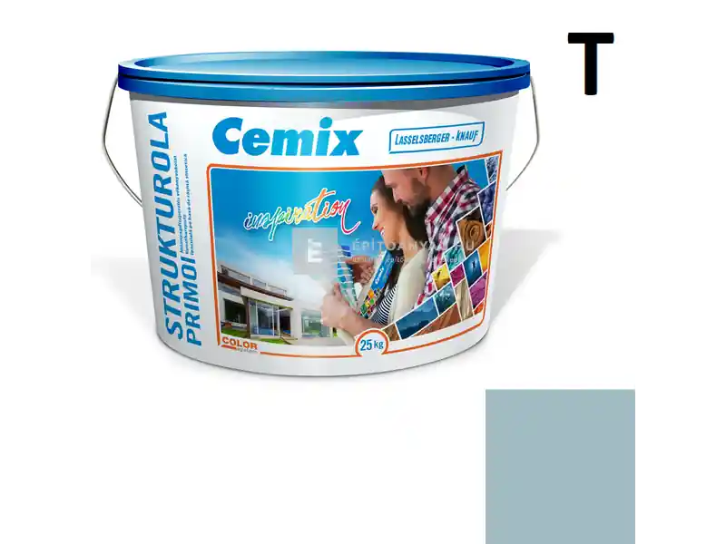 Kedvezményes ár Cemix 2703 StrukturOLA Primo diszperziós vékonyvakolat, kapart 1,5 mm 4727 blue 25 kg