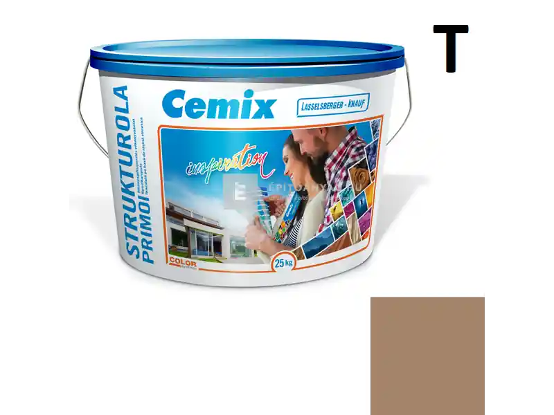 Cemix 2703 StrukturOLA Primo diszperziós vékonyvakolat, kapart 1,5 mm 4917 brown 25 kg Olcsó