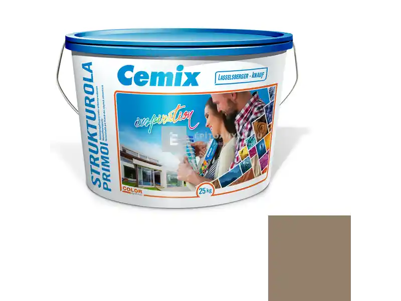 Azonnal elérhető Cemix 2703 StrukturOLA Primo diszperziós vékonyvakolat, kapart 1,5 mm 4987 brown 25 kg
