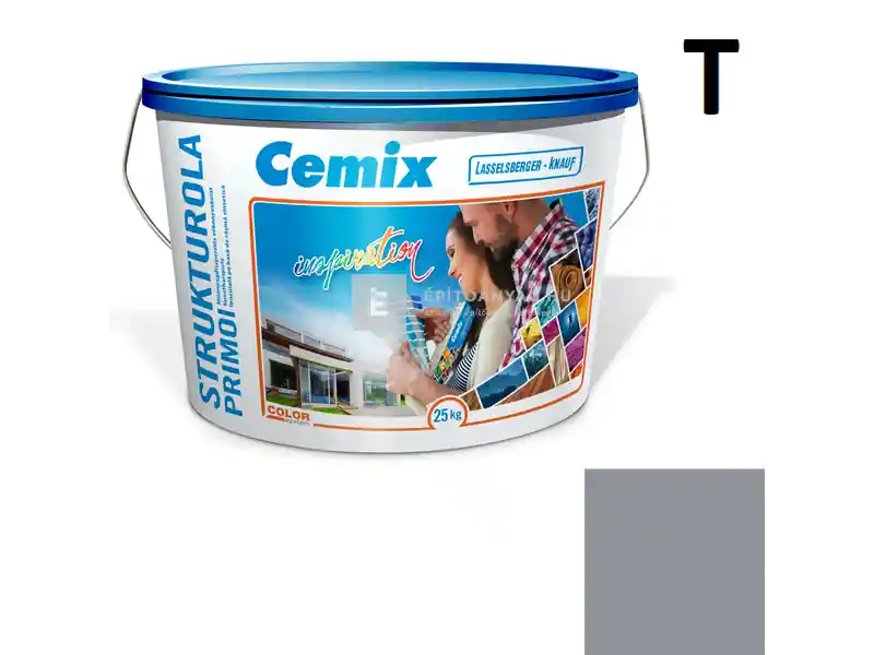 Cemix 2703 StrukturOLA Primo diszperziós vékonyvakolat, kapart 1,5 mm 5325 rock 25 kg Azonnali szállítás