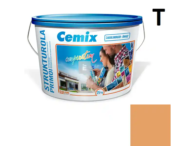 Alacsony ár Cemix 2703 StrukturOLA Primo diszperziós vékonyvakolat, dörzsölt 2 mm 4339 orange 25 kg