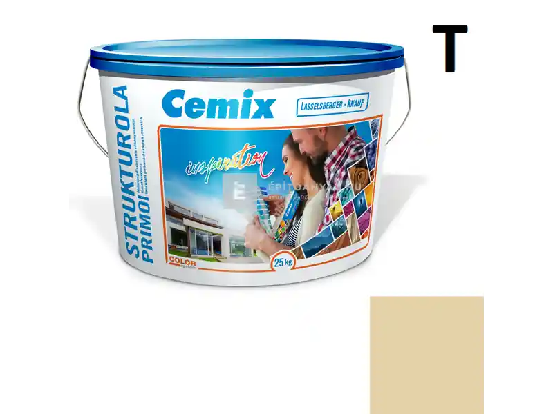 Cemix 2703 StrukturOLA Primo diszperziós vékonyvakolat, dörzsölt 2 mm 4363 orange 25 kg Árengedmény