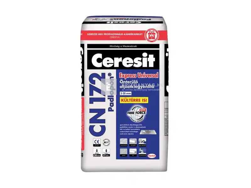 Henkel Ceresit Padlopon Express Universal CN 172 önterülő aljzatkiegyenlítő 3-20 mm 25 kg Biztonságos vásárlás