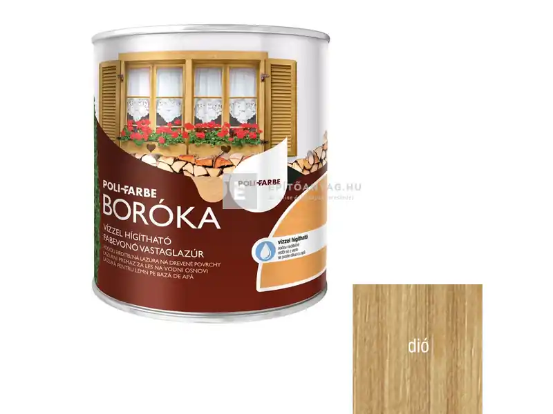 Poli-Farbe Boróka vízzel hígítható vastaglazúr dió 2,5 l Olcsóbb
