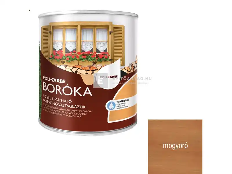 Poli-Farbe Boróka vízzel hígítható vastaglazúr mogyoró 0,75 l Szuper akció