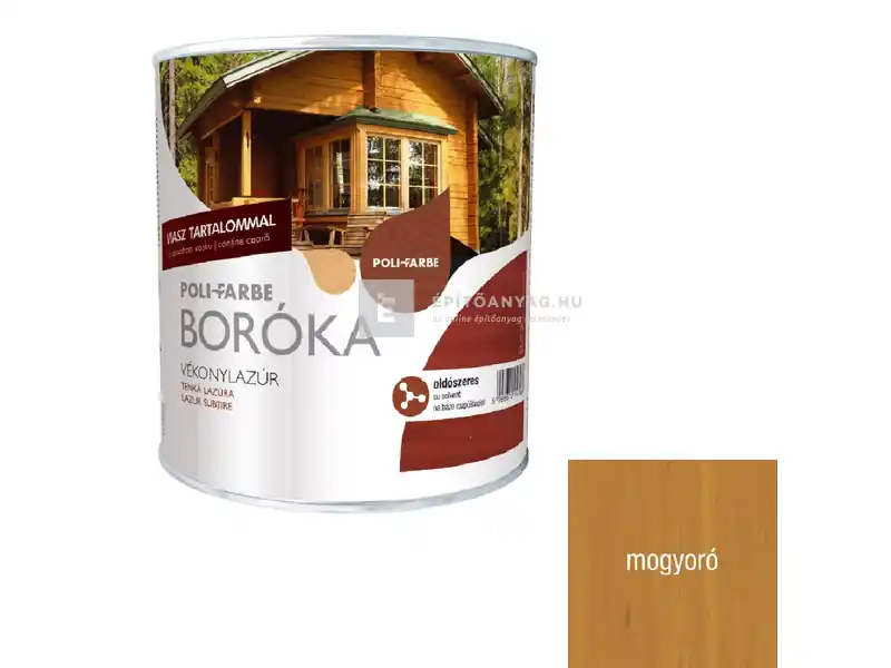 Poli-Farbe Boróka oldószeres vékonylazúr mogyoró 0,75 l Azonnali szállítás