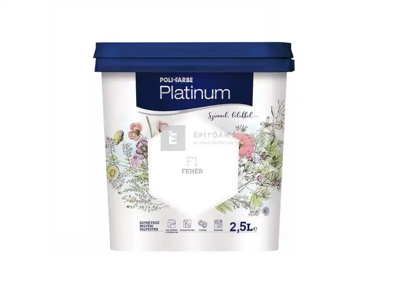 Azonnal elérhető Poli-Farbe Platinum beltéri falfesték F1 fehér 2,5 l