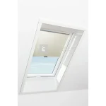 Roto Designo ZRS R4/R7 54x78 cm, bézs fényszűrő kampós roló, fehér profilokkal Utolsó esély