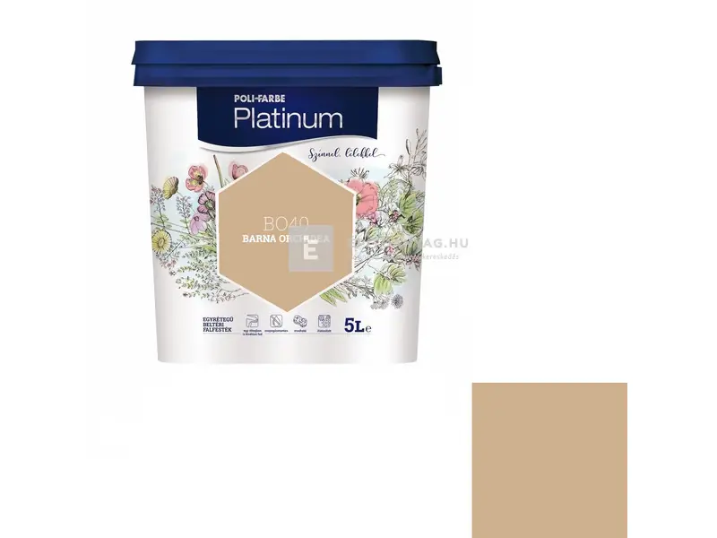 Poli-Farbe Platinum beltéri falfesték BO40 barna orchidea 5 l Expressz szállítás