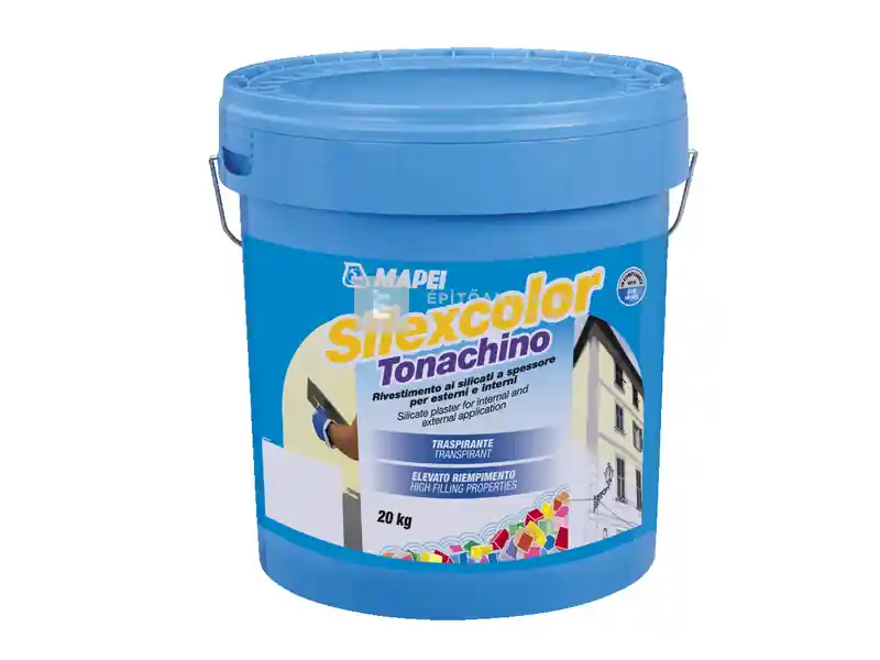 Azonnali szállítás Mapei Silexcolor Tonachino szilikát vékonyvakolat 0,7 mm fehér 20 kg