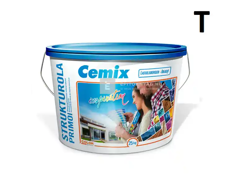 Vedd meg online Cemix 2703 StrukturOLA Primo diszperziós vékonyvakolat, dörzsölt 2 mm 4001 white 25 kg
