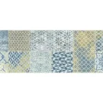 Ragno Trama Arazzo Bianco dekor fali csempe, kék-barna 25x76 cm Azonnal elérhető